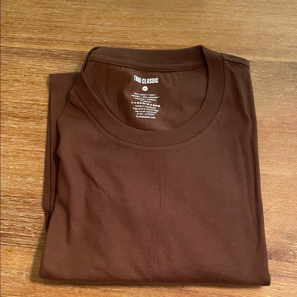 True Classic Men's Rich Brown Short Sleeve Tee